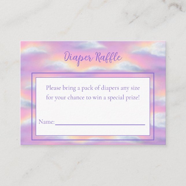 Pastel Rainbow Sky Baby Shower Enclosure Card (Front)