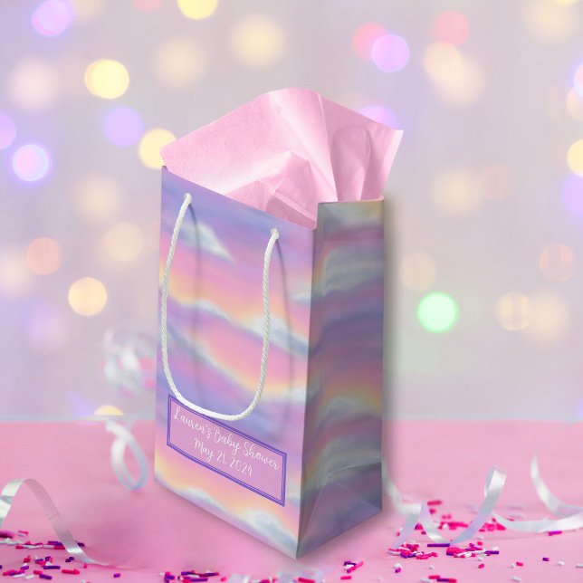 Pastel Rainbow Sky Baby Shower Small Gift Bag (Creator Uploaded)
