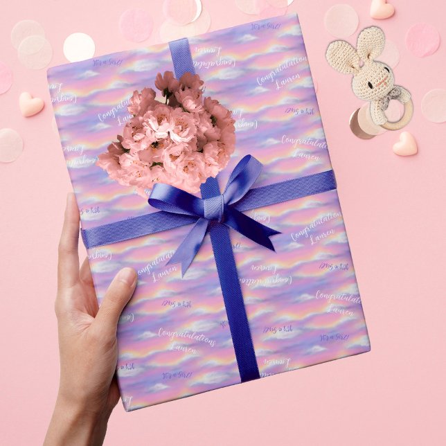 Pastel Rainbow Sky Baby Shower Wrapping Paper (Creator Uploaded)