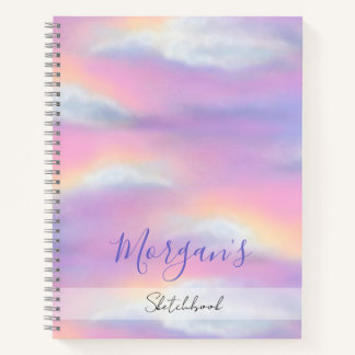 Pastel Rainbow Sky Custom Sketchbook Notebook