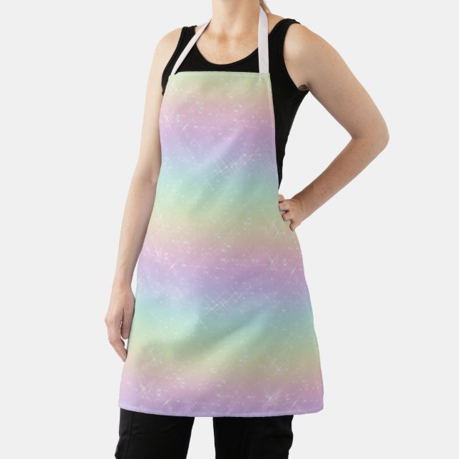 Pastel Rainbow Sparkle Pattern Apron (Insitu)