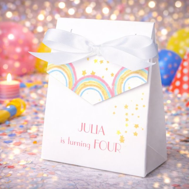 Pastel rainbow sparkling Birthday Favour Box (Creator Uploaded)