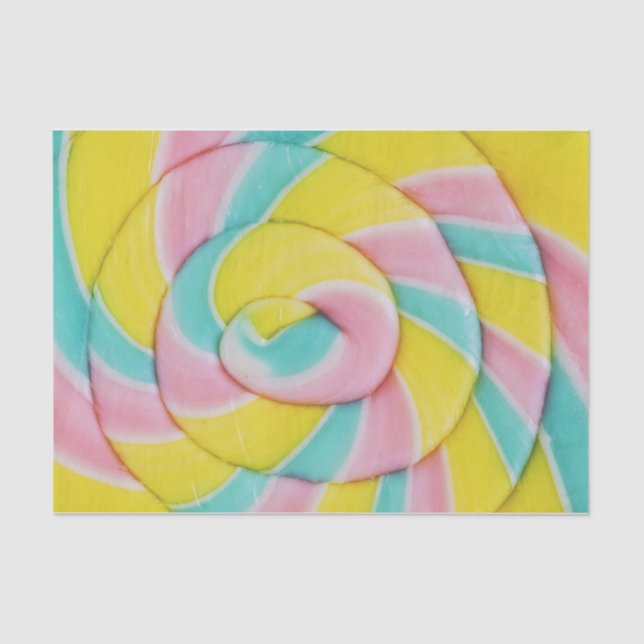 Pastel Rainbow Spiral Candy Photo Tissue Paper (Front)