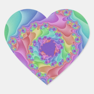 Pastel Rainbow Spiral Heart Sticker