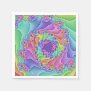Pastel Rainbow Spiral Napkin