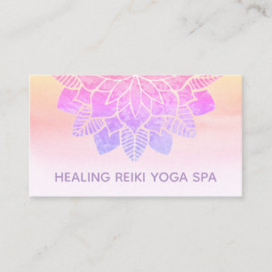*~* Pastel Rainbow Spiritual Mandala Yoga Reiki Business Card