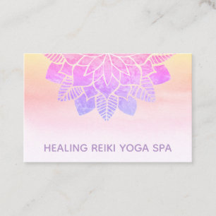 *~* Pastel Rainbow Spiritual Reiki Mandala Yoga Business Card