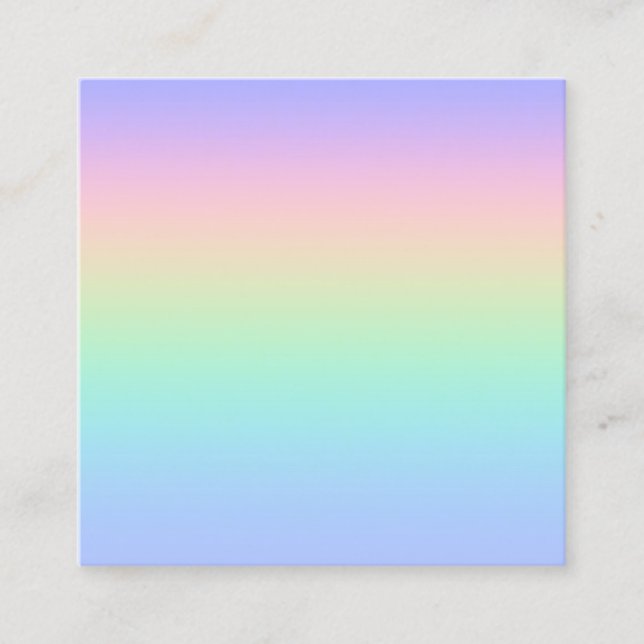 Pastel rainbow square business card (Front)