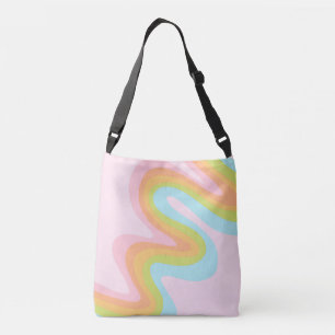 Pastel rainbow squiggle crossbody bag