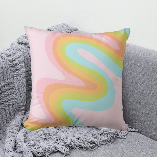 Pastel rainbow squiggle cushion (Creator Uploaded)