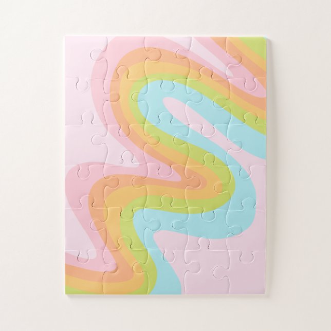 Pastel rainbow squiggle jigsaw puzzle (Vertical)
