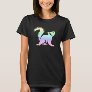 Pastel Rainbow Squirrel Silhouette Cute T-Shirt