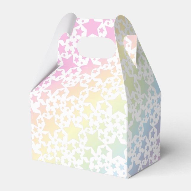 Pastel Rainbow Star Baby Shower Favour Box (Front Side)