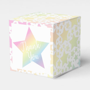 Pastel Rainbow Star Baby Shower Favour Box