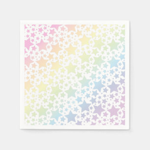 Pastel Rainbow Stars Baby Shower Simple Modern Napkin
