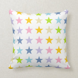 Pastel Rainbow Stars Cushion