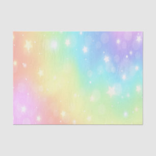 Pastel Rainbow Stars Decoupage Tissue Paper