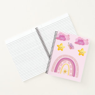 Pastel Rainbow & Stars Nursery Design Cute Kawai Notebook