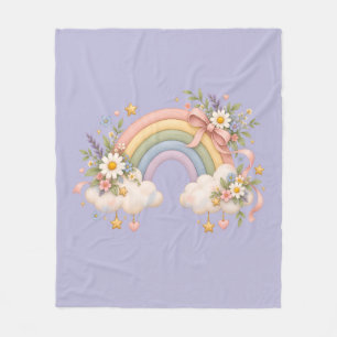 Pastel Rainbow Stationery Fleece Blanket