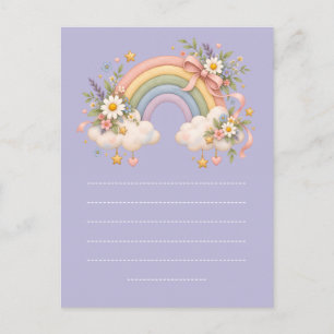 Pastel Rainbow Stationery Holiday Postcard