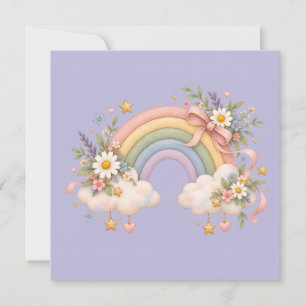 Pastel Rainbow Stationery Invitation