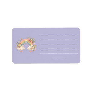 Pastel Rainbow Stationery Label