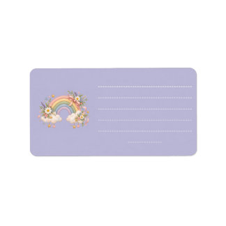 Pastel Rainbow Stationery Label