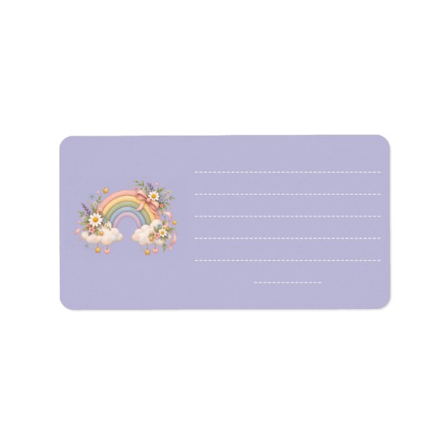 Pastel Rainbow Stationery  Label (Front)