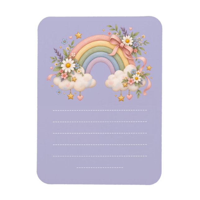 Pastel Rainbow Stationery  Magnet (Vertical)