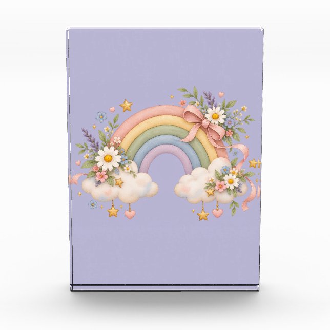 Pastel Rainbow Stationery  Photo Block (Front)