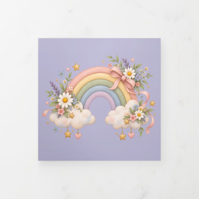 Pastel Rainbow Stationery  Tri-Fold Programme (Cover)