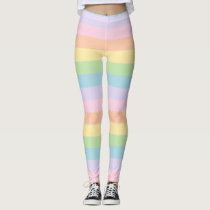 Pastel Rainbow Stripe Leggings