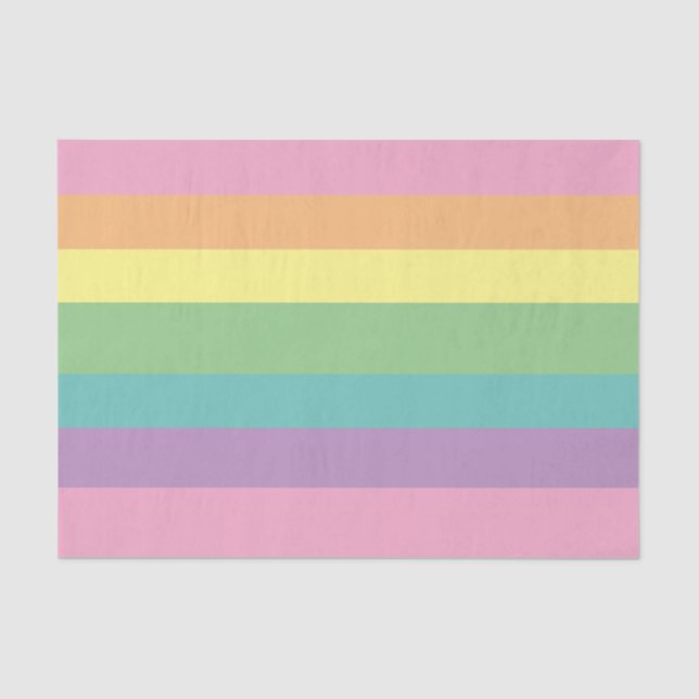 Pastel Rainbow Stripe Tissue Paper (Front)
