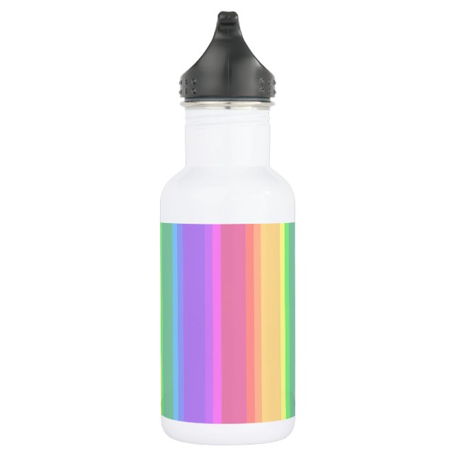 Pastel rainbow stripes 532 ml water bottle (Right)
