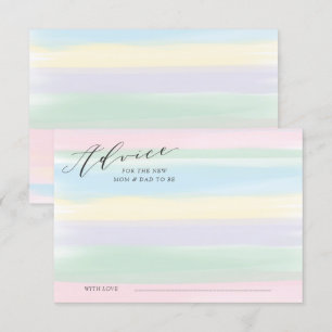 Pastel Rainbow Stripes Advice Card Baby Shower