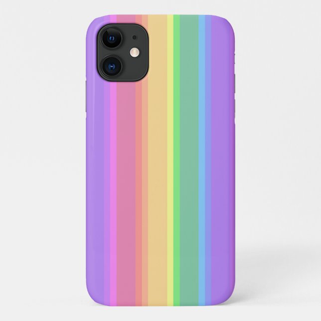 Pastel rainbow stripes Case-Mate iPhone case (Back)