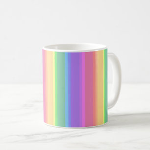 Pastel rainbow stripes coffee mug