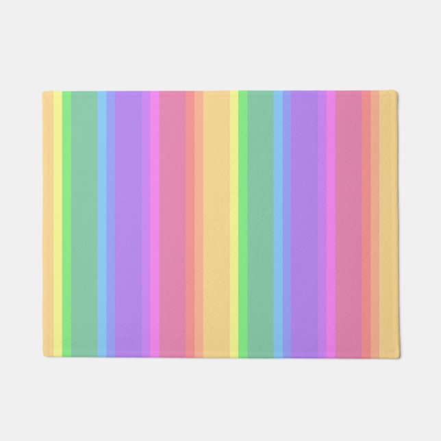 Pastel rainbow stripes doormat (Front)