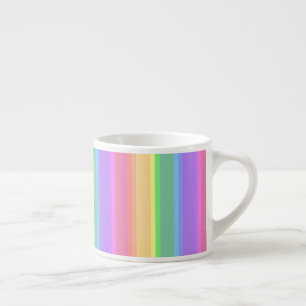 Pastel rainbow stripes espresso cup