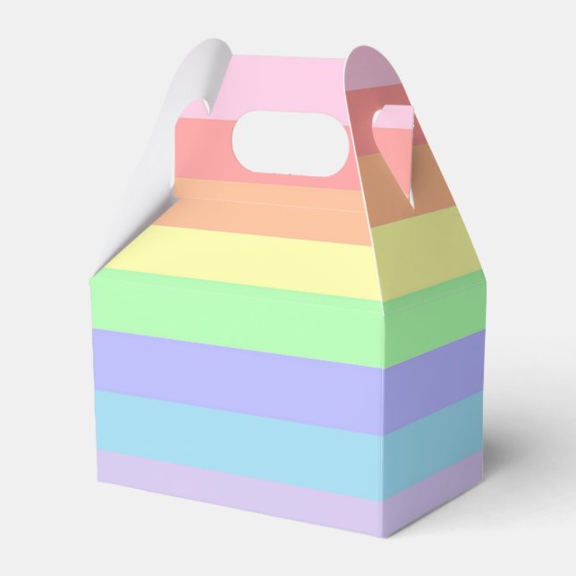 Pastel Rainbow Stripes Favour Box (Front Side)