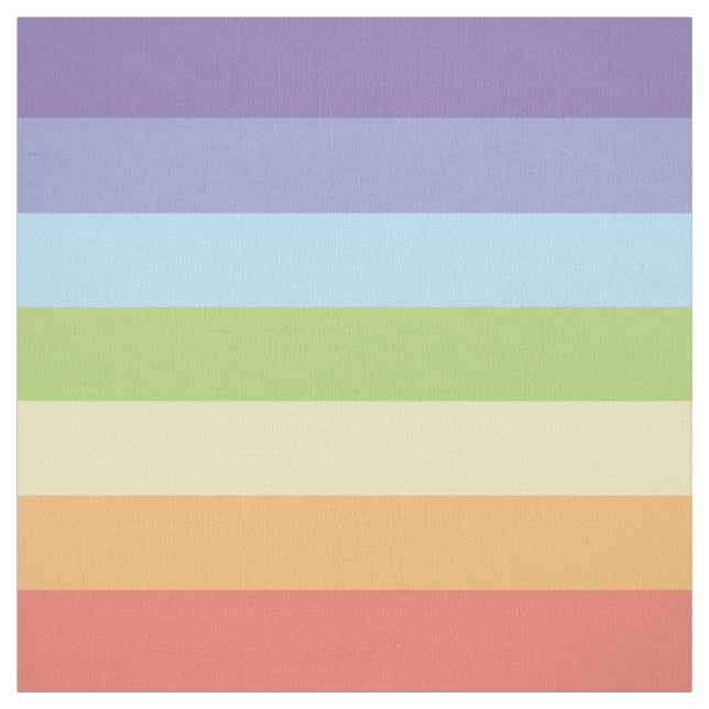 Pastel rainbow stripes Gay Pride Fabric (Swatch)