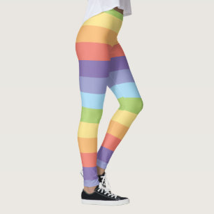 Pastel rainbow stripes Gay Pride Leggings