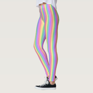Pastel rainbow stripes leggings