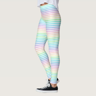 Pastel Rainbow Stripes  Leggings