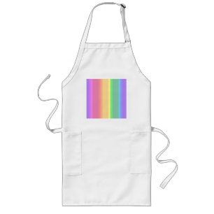 Pastel rainbow stripes long apron