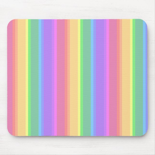 Pastel rainbow stripes mouse mat (Front)