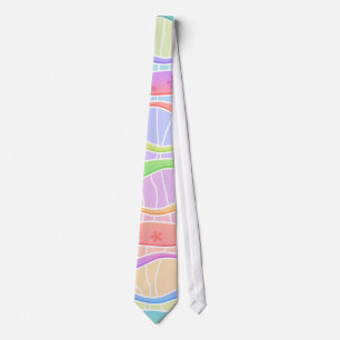 PASTEL RAINBOW STRIPES NECK TIE