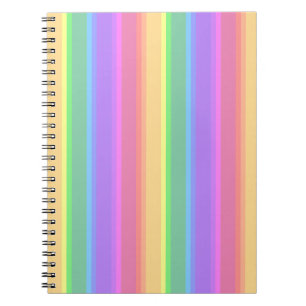 Pastel rainbow stripes notebook