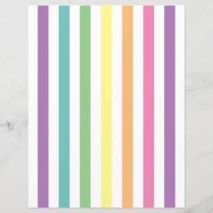 Pastel Rainbow Stripes Pattern Scrapbook Paper