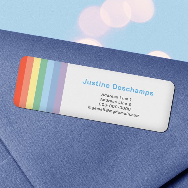 Pastel Rainbow Stripes Return Address Label (Pastel Rainbow Stripes Return Address Label)